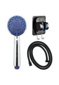 Resim Gediz Duş Başlığı , Siyah Yapışkanlı Mafsal Ve Örgülü Hortum Seti Siyah 