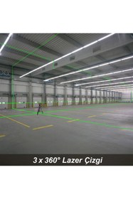 Resim KOBB KBL34GTP 40 Metre Profesyonel Li-ion Şarjlı 3X360⁰ Otomatik Hizalamalı Yeşil Çapraz Çizgi Lazer 