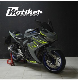 Resim Yamaha R25 Neon Sarı Sticker Etiket Model 