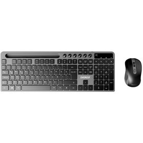 Resim Everest Km-730 Gri/siyah Kablosuz Q Multimedia Klavye + Mouse Set Optik 