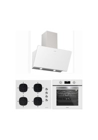 Resim Silverline S2-BO6502W02 + CS5700E7W01 + 3457 Soho Beyaz Ankastre Set 