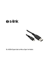 Resim Sl-633a Siyah Usb To Micro 5pin 1m Kablo 