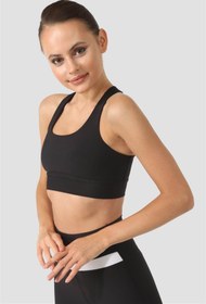 Resim Superstacy Cross Strap Siyah Spor Büstiyer 