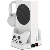 Resim Gaojunshop01 Xbox Series S Soğutuculu Şarj İstasyonu Kulaklık Askılı Beyaz 