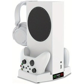 Resim Gaojunshop01 Xbox Series S Soğutuculu Şarj İstasyonu Kulaklık Askılı Beyaz 