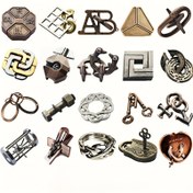 Resim 3 adet Geliştirilmiş Versiyon, Artan Zorluk, Klasik IQ Bulmaca Metal Zeka Oyunu Sihirli Bulmaca Kilidi Açma Oyunu - Tatil Hediyesi 