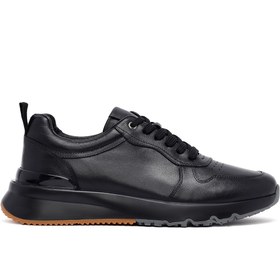 Resim Derimod Erkek Siyah Bağcıklı Deri Casual Sneaker,Kışlık Spor Ayakkabı 25WFD612818 