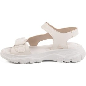 Resim Aspor Beyaz Cırtlı Kadın Düz Sandalet Çok Renkli 