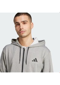Resim Adidas Game & Go Team Issue Full-zip Kapüşonlu Erkek Eşofman Üstü Jc5697 Gri 