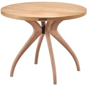 Resim Masifart Sverus 100 Lük Meşe Samyeli 4 Lü Yuvarlak Masa Cilasız Ham 