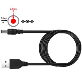 Resim USB 5V to 5.5x2.1mm Adaptör Çevirici Kablo Güç Kablosu Kamera Tab 