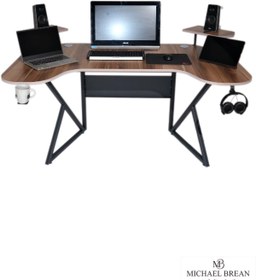 Resim Michael Brean Özel Joystick Tasarım Oyuncu Masası 160 Cm Bardaklık Ve Kulaklık Tutucu Hediye 