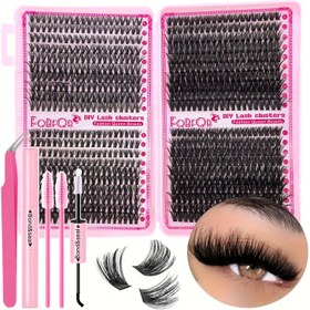 Resim 800/640/418 adet DIY Kirpik Uzatma Seti, 8-16mm Karışık 30D40D60D80D, Yapıştırıcı, Cımbız, Kirpik Fırçası ile, Zarif Hediye Seti, Zarif Hediye, Yeni Yıl Noel Hediyesi, Düğün Tatil Hediyesi, Evde DIY Başlangıçlar için Uygun, Yeniden Kullanılabilir 