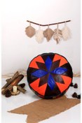 Resim Ottoman Pouffe İskandinav El Yapımı Hakiki Kuzu Derisi Bohem Bahçe Balkon Bungalov Puf Minder 60x30cm(DOLGULU) 