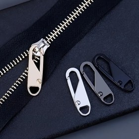Resim 4'lü Paket Beyaz Fermuar Yedek Çekme Tırnakları - Bagaj, Ceketler, Sırt Çantaları, Botlar, Cüzdanlar ve Paltolar için Premium Çinko Alaşımlı Fermuar Kaydırıcısı - Aletsiz Kolay Kurulum, Yeniden Kullanılabilir, Dayanıklı 0,4 inç / 1 cm Boyut 