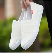 Resim Beyaz Yaz Keten Kumaş Ayakkabı Erkek Kore Versiyonu Rahat Ayakkabılar Slip-On Tembel Ayakkabı Trend Erkek Ayakkabıları Nefes Paten Ayakkabı Beyaz 