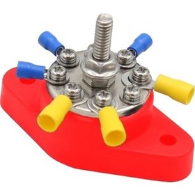 Resim Wondernest 1/4 İnç M6 Rv Yat 8 Yollu Terminal Saplaması, 2 M5x20 Vida + 16 Kırmızı Terminal Kırmızı 