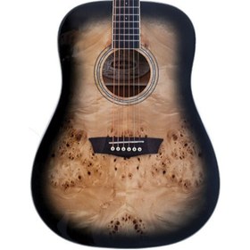 Resim Washburn Deep Forest Burl Black Fade Akustik Gitar 