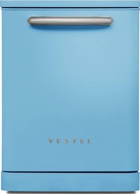 Resim Vestel Bm 5011 3 Programlı 13 Kişilik Retro Bulaşık Makinesi Düş Mavisi 