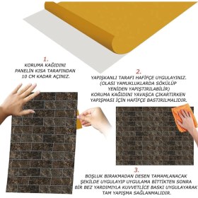 Resim Tink Kendinden Yapışkanlı Kahverengi Metro Mermer Desenli Pvc Panel 41 x 62 cm (4 Adet) 1 M² 