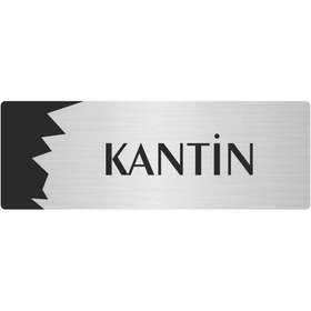 Resim Özarslan Dizayn Metal Departman Kapı İsimliği, Yönlendirme levhası Kantin 5X20 Cm Gümüş Renk 