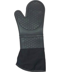 Resim Silikon Fırın Eldiveni Yanmaz Yapışmaz Isıya Dayanıklı Siyah 41,5 Cm Siyah 