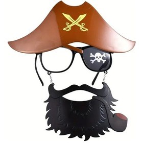 Resim Parti Gözlük Korsan Pipolu Yeni Model 20x17 Cm 