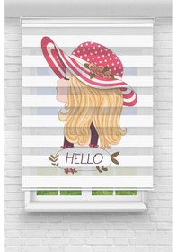 Resim Perdecizade Enxboy Şapkalı Kız Dijital Baskılı Zebra Perde-cocuk Odası-stor Perde Pz-920 Renkli 