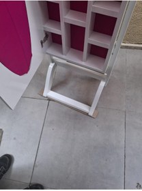 Resim BENGİ TİCARET Ayna Boy 13677 Takı Dolap Ahşap Mdf Parlak Beyaz Lake Natüre Klasik El Yapım 