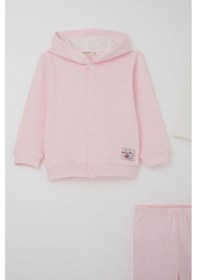 Resim Breeze Kız Bebek Bodyli 3 Lü Takım Sevimli Minik Tavşancık Armalı Çıtçıtlı 4 Ay-1 Yaş, Pembe Pembe 