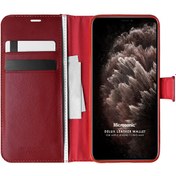 Resim Apple Iphone 11 Pro Max Kılıf Delux Leather Wallet Kırmızı Microsonic