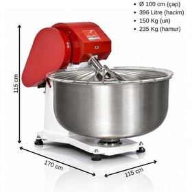 Resim BOĞAZİÇİ MUTFAK EKİPMANLARI Boğaziçi 235 Kg Kapaklı Hamur Yoğurma Makinesi 380V 