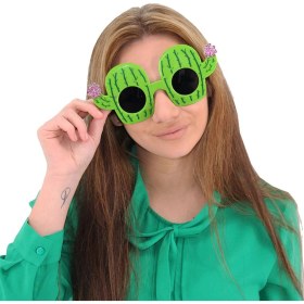 Resim Kuzgun Ticaret Kaktüs Temalı Hawaii Yaz Partisi Gözlüğü 8.5X18.5 cm - Lisinya 