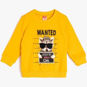 Resim Erkek Bebek Baskılı Sweatshirt Uzun Kollu 