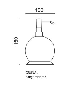 Resim Çelik Banyo Paslanmaz Pirinç Küre Sıvı Sabunluk Camlı Krom 