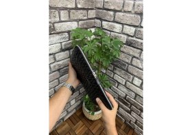 Resim Guard Nakış Desenli Siyah Clutch Çanta 