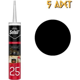 Resim Selsil Isıya Dayanıklı Ateş Mastiği Siyah 300 Ml. - 5 Adet 