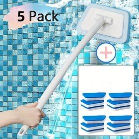 Resim Uzun Saplı Çok Fonksiyonlu Banyo Temizleme Fırça Seti - Ayırılabilir, Değiştirilebilir Başlıklar ile Fayans, Zemin ve Küvet Temizliği - Temel Ev Temizliği Araçları, Zemin Temizleme Kiti | Ayırılabilir Fırça Başlıkları | Sağlam Sap Yapısı 