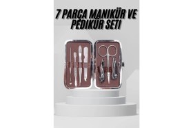 Resim MiraLive 7 Parça Paslanmaz Çelik Manikür ve Pedikür Seti Çantalı Profesyonel 