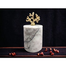 Resim Leylak Mermer Pamukluk-kapaklı Organizer-kutu-gold Aksesuarlı 