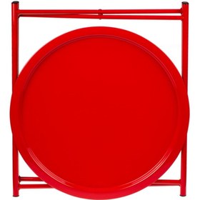 Resim HALL BREATHE Şık Katlanabilir Metal Ofis Orta Sehpa, Kırmızı Renkli, Pratik ve Dayanıklı Tasarım 