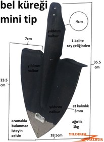 Resim yıldırım nalbur Küçük Tip Bel Küreği Kalın Ray Çelik Ağaç Dikme Sökme Belleme Minik Bel Küreği Bahçe Fidan Sökme Dik 