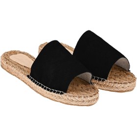 Resim NOOSY Kadın Siyah Hakiki Deri El Yapımı Espadril 