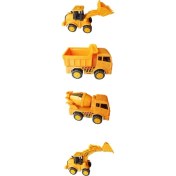 Resim Meva Oyuncak İş Makinaları Sürtmeli 4'lü Set - Dozer + Kepçe + Mikser + Kamyon 
