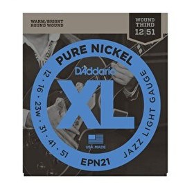 Resim D'Addario Epn21 12-51 Jazz Lite Elektro Gitar Tel Seti 