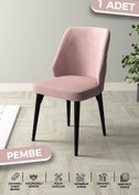 Resim Haus concept Bella Serisi 1.sınıf Babyface Silinebilir Kumaş Pembe Sandalye Siyah Gürgen Ayak 