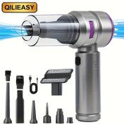 Resim QILIEASY, Ev Kablosuz El Tipi Elektrikli Süpürge, 16000Pa Güçlü Emiş, 100W Fırçasız Motor, Üfleme ve Emiş Fonksiyonları ile, 2000Mah*3 Büyük Kapasiteli Lityum Pil, Ev ve Dış Mekan Kullanımı için Taşınabilir Üfleyici, Yatak Odaları, Mutfaklar, Oturma Odaları, Ofisler, Kamp ve Dış Mekan Kullanımı için Uygun 