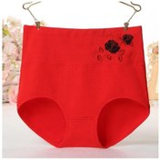 Resim Kırmızı Kadın Karın Sıkılaştırıcı İç Giyim İçin Baskılı Yüksek Belli İç Giyim Doğum Sonrası Nefes Alabilen ve Rahat Külotlar Kırmızı 