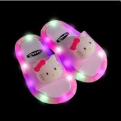 Resim Fastbuy Kristal Tasarım Hello Kitty Plaj Terliği, Kız Çocuk İçin Şık Pembe Terlik Pembe 