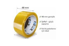 Resim Neox Şeffaf Koli Bandı 1 Adet 100 Metre Uzunluk 48 mm Genişlik 